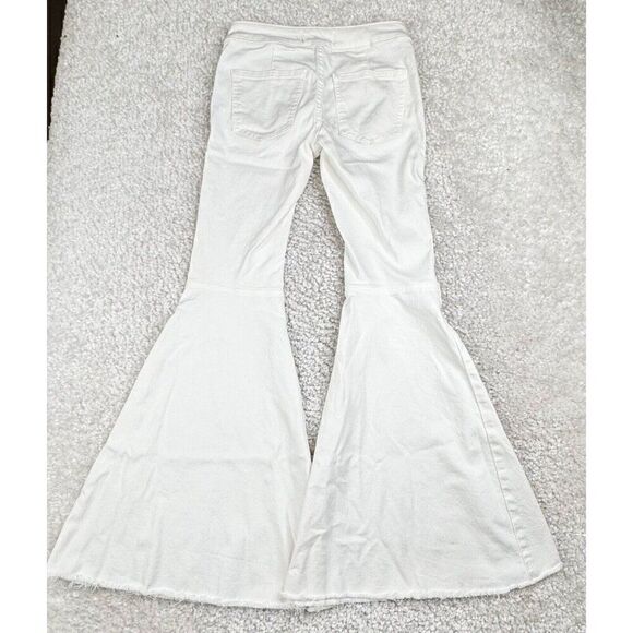 Free People We The Free Just Float Wide Leg Jean White Raw Hem 24x30 - Picture 4 of 14